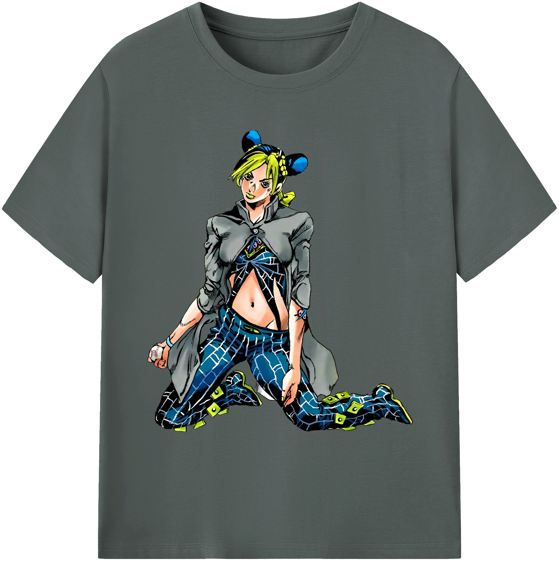 （画像用） "ジョジョの奇妙な冒険 くうじょう ジョリーン JoJo's Bizarre Adventure Jolyne Cujoh " 綿100％ メンズ半袖Tシャツ｜肌触りやわらか＆通気性